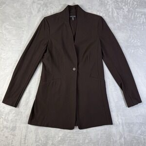 Eileen Fisher Ponte Blazer Size XS Espresso Brown Office Business Buttoned